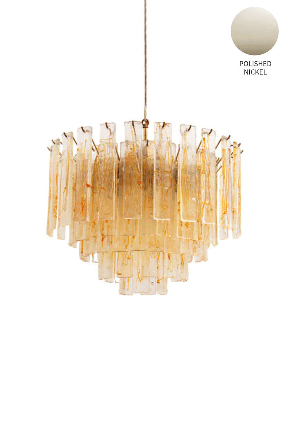 Amber Art Glass Tiered Chandelier - view 16 | vexalamps