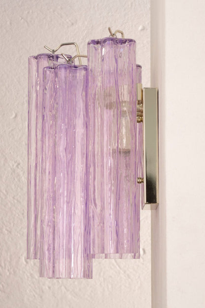 Handcrafted Art Violet Glass Wall Lamp - view 8 | vexalamps
