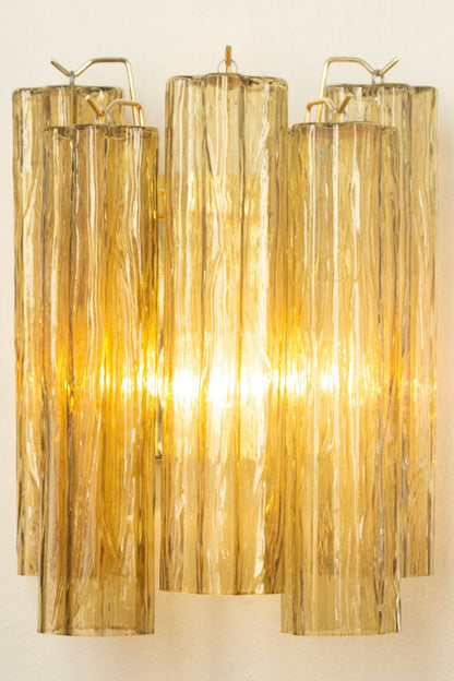 Italian Art amber glass tube wall lamp - view 4 | vexalamps