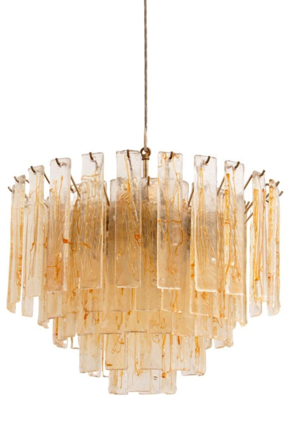 Amber Art Glass Tiered Chandelier - view 5 | vexalamps