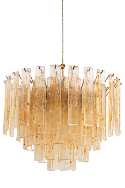 Amber Art Glass Tiered Chandelier - view 5 | vexalamps