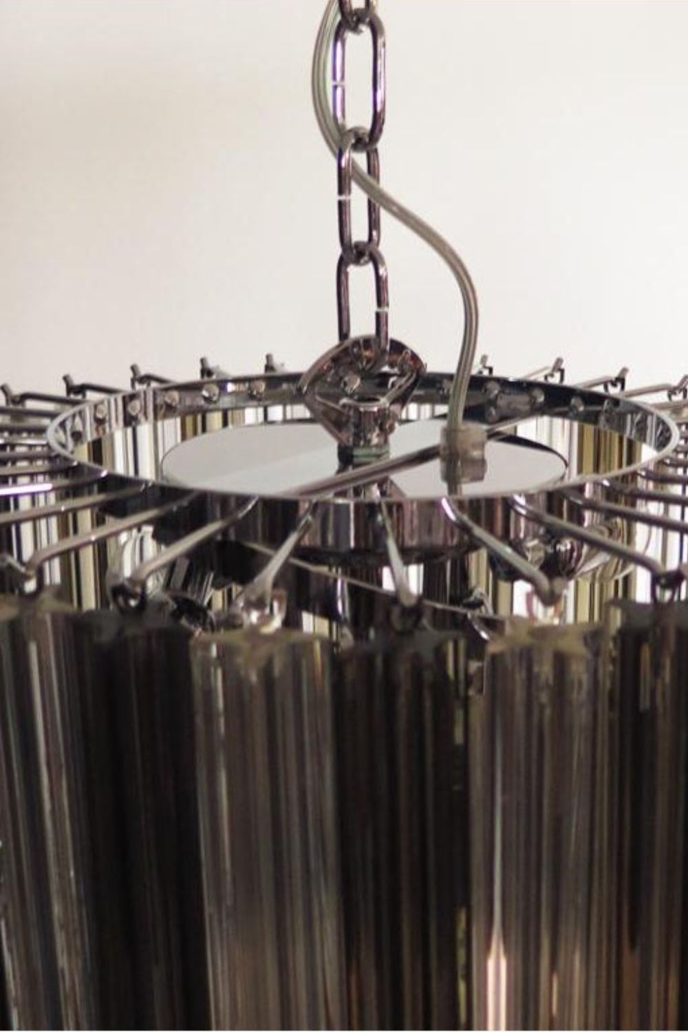 1983 Smoked Glass Prism Chandelier - view 8 | vexalamps