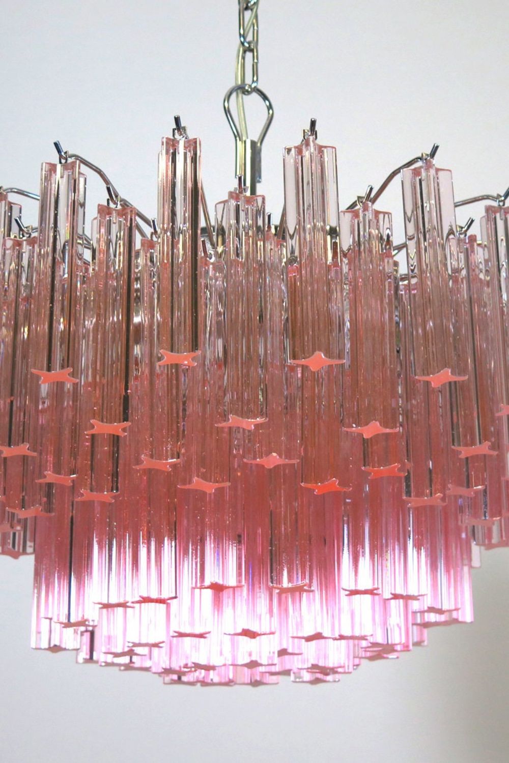 Venetian Pink Crystal Tube Art Chandelier - view 11 | vexalamps