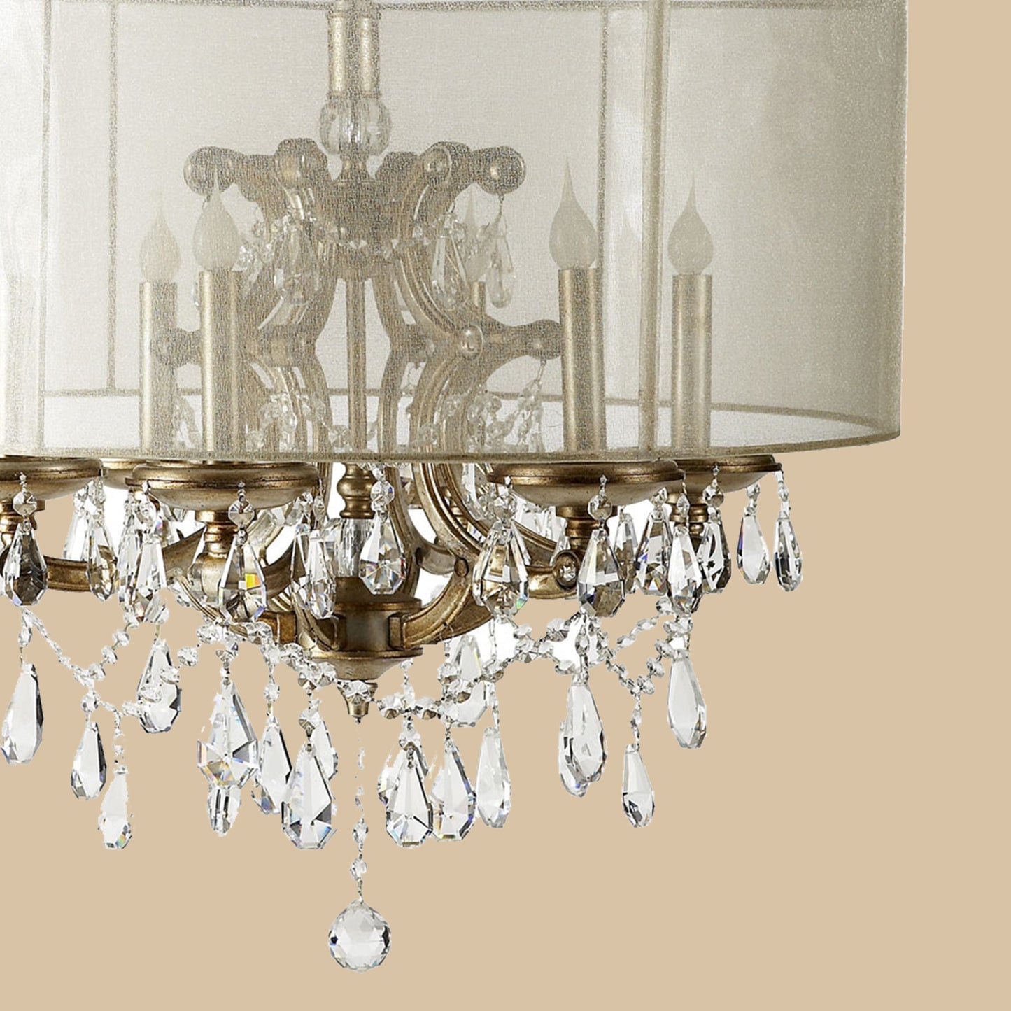 Crystal Drum Shade Chandelier