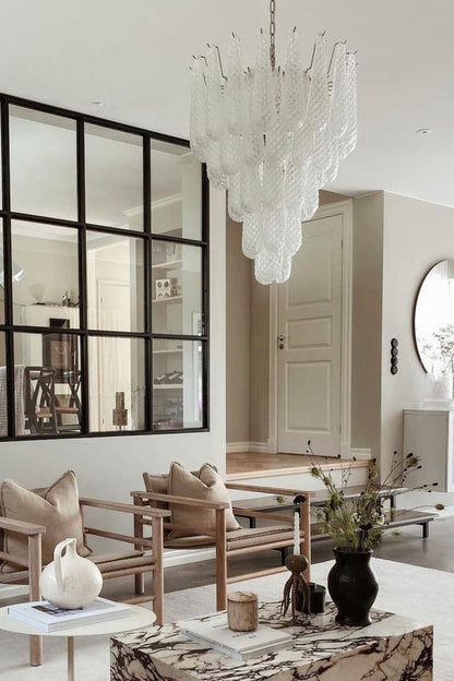 Murano Honeycomb Glass Chandelier - vexalamps