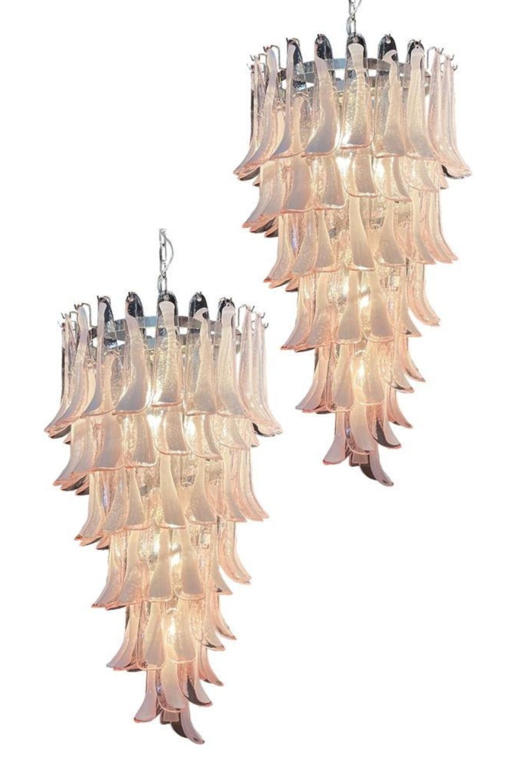 Italian Vintage Pink Spiral Art Chandelier - view 11 | vexalamps