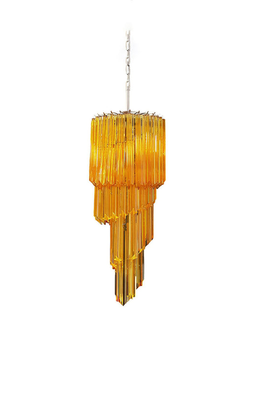 Amber Murano Glass Prism Spiral Chandelier | vexalamps