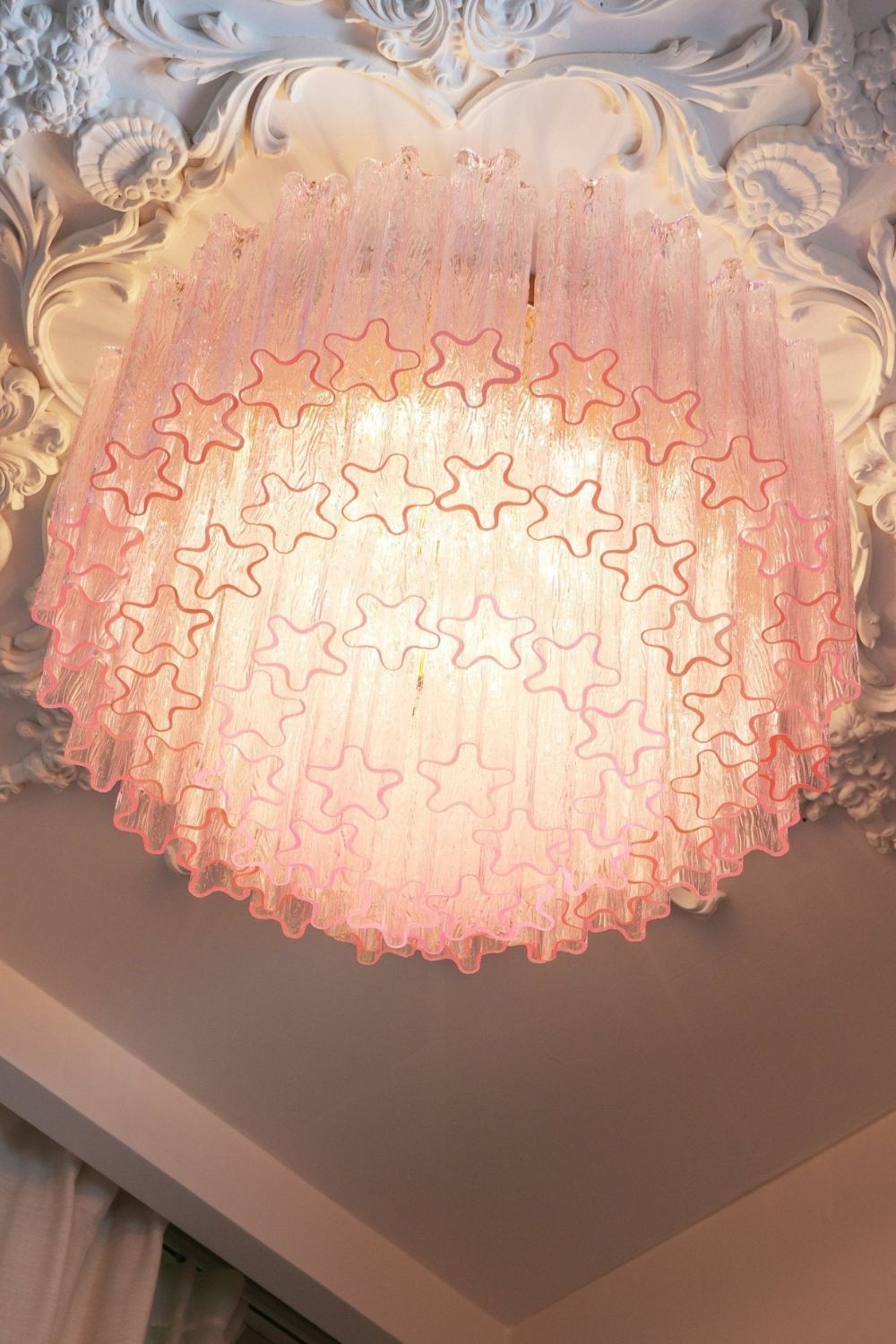 Large Pink Art Glass Tronchi Ceiling Light - view 3 | vexalamps
