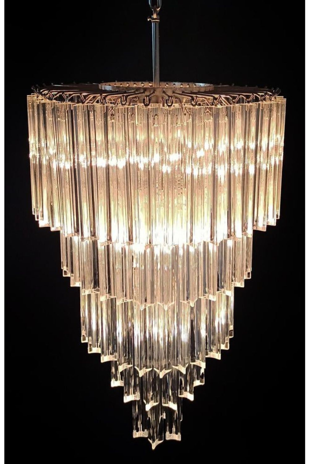 Transparent Art Glass Prism Tiered Chandelier - view 5 | vexalamps