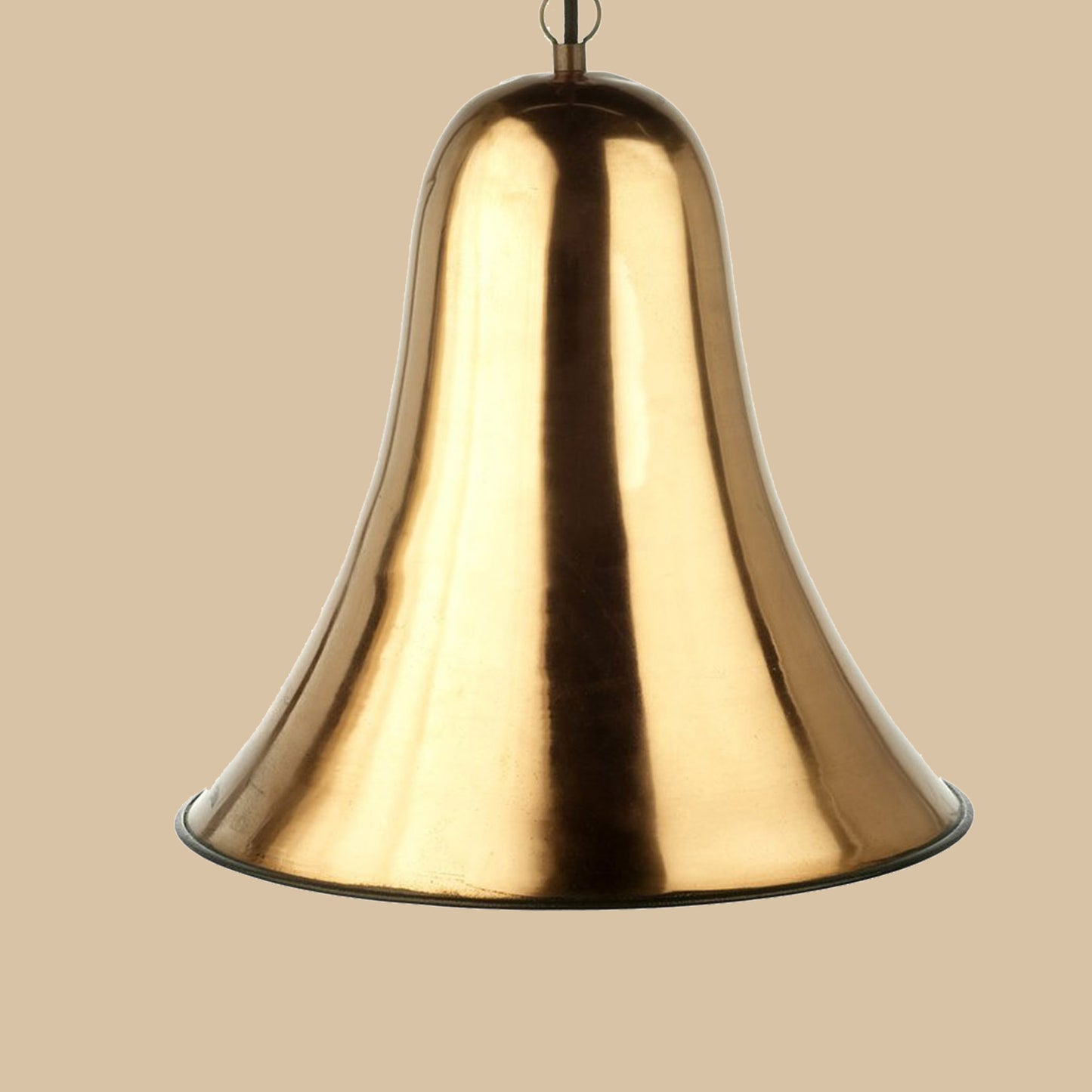 Bell-Shaped Brass Pendant Light