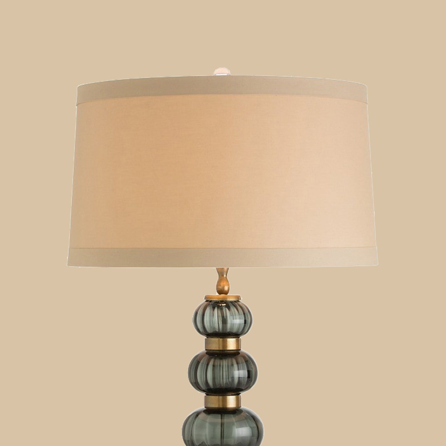 Smoky Glass Stacked Table Lamp