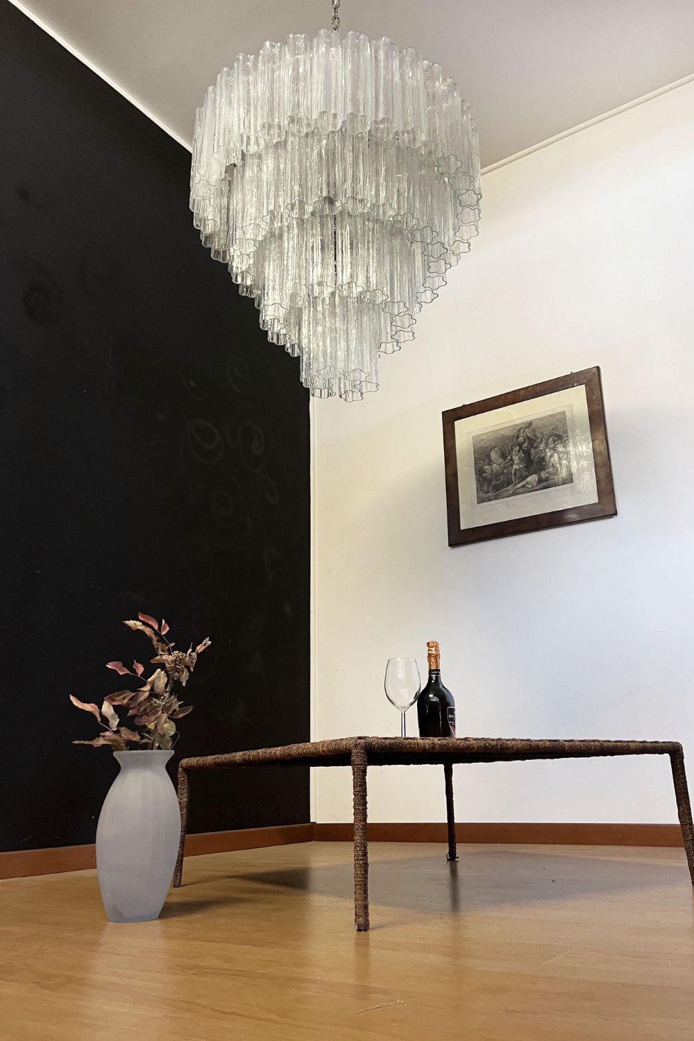 Art clear glass tiered chandelier - view 14 | vexalamps