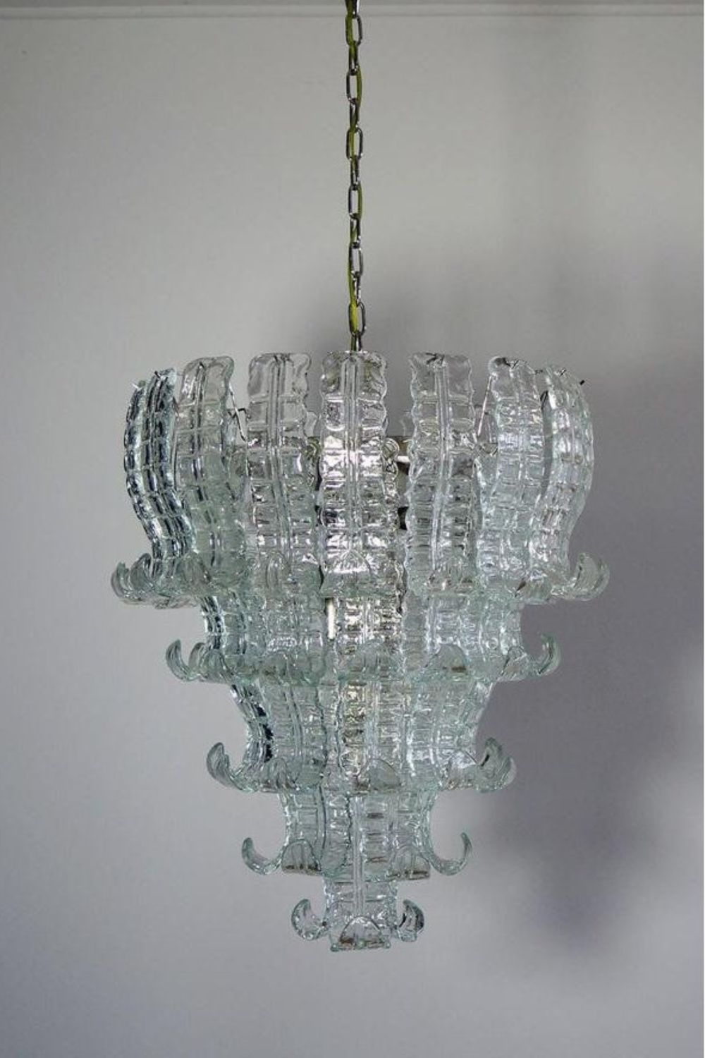 1970s Felci-Style Art Glass Tiered Chandelier - view 4 | vexalamps