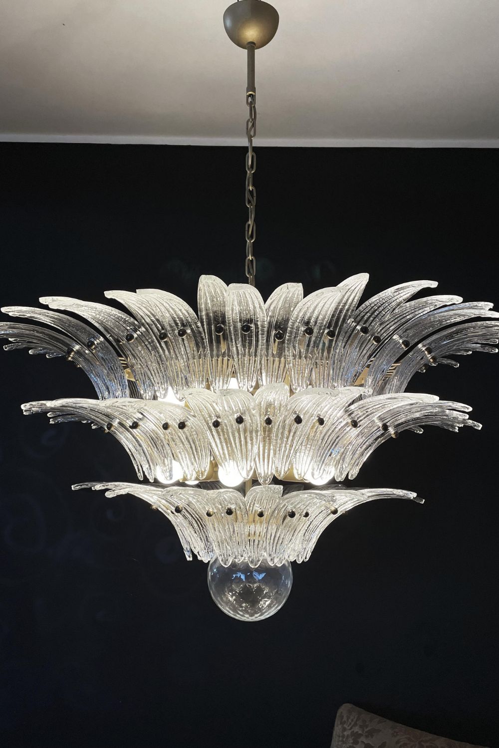 Italian Art Three-Tiered Palmette Chandelier - view 8 | vexalamps