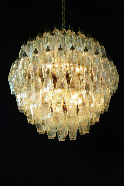 spherical Clear Art Polyhedron Glass Chandelier - view 4 | vexalamps