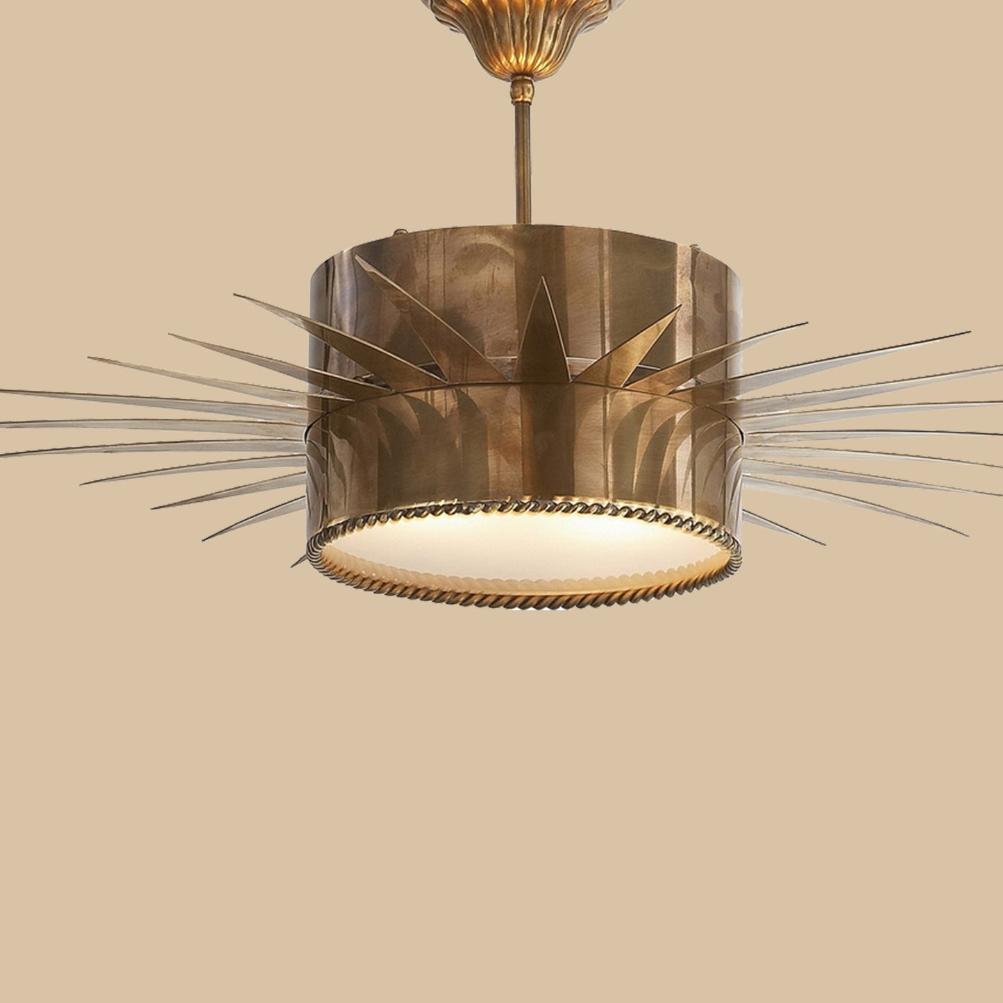 Modern Sunburst Semi Flush Mount Ceiling Light