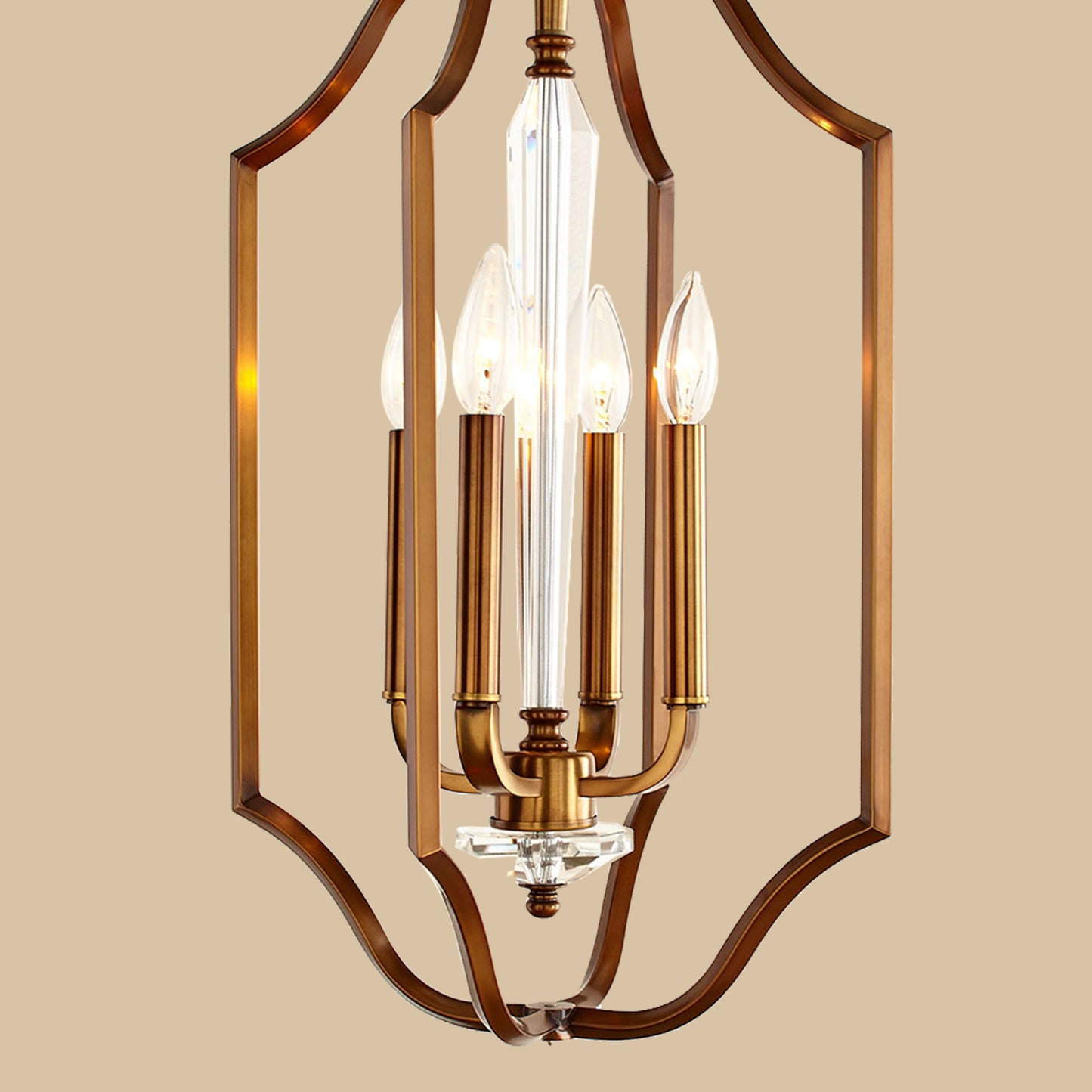Modern Open Frame Lantern Chandelier