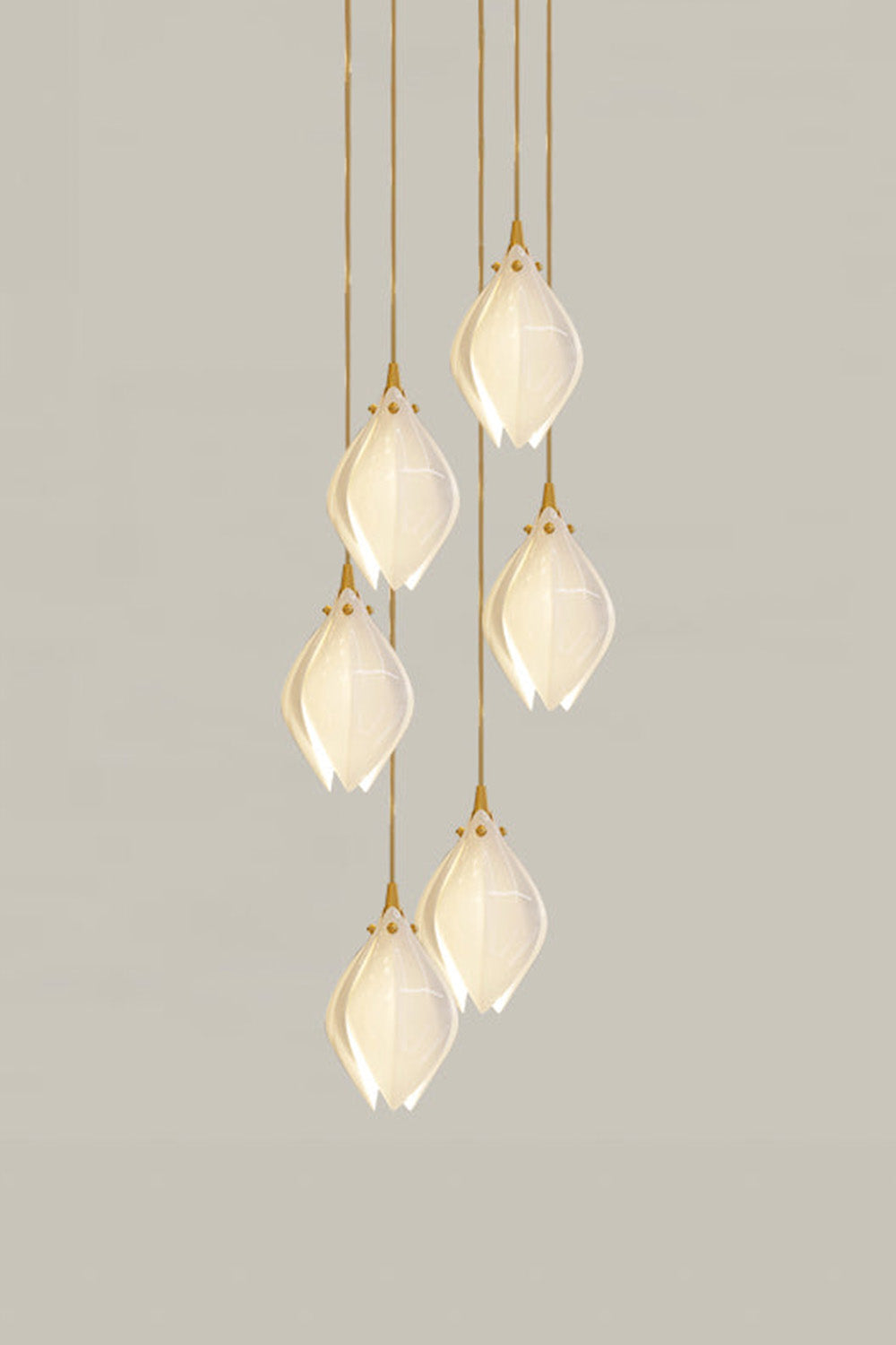 Gold Stem Ceramic Flower Chandelier - view 13 | vexalamps