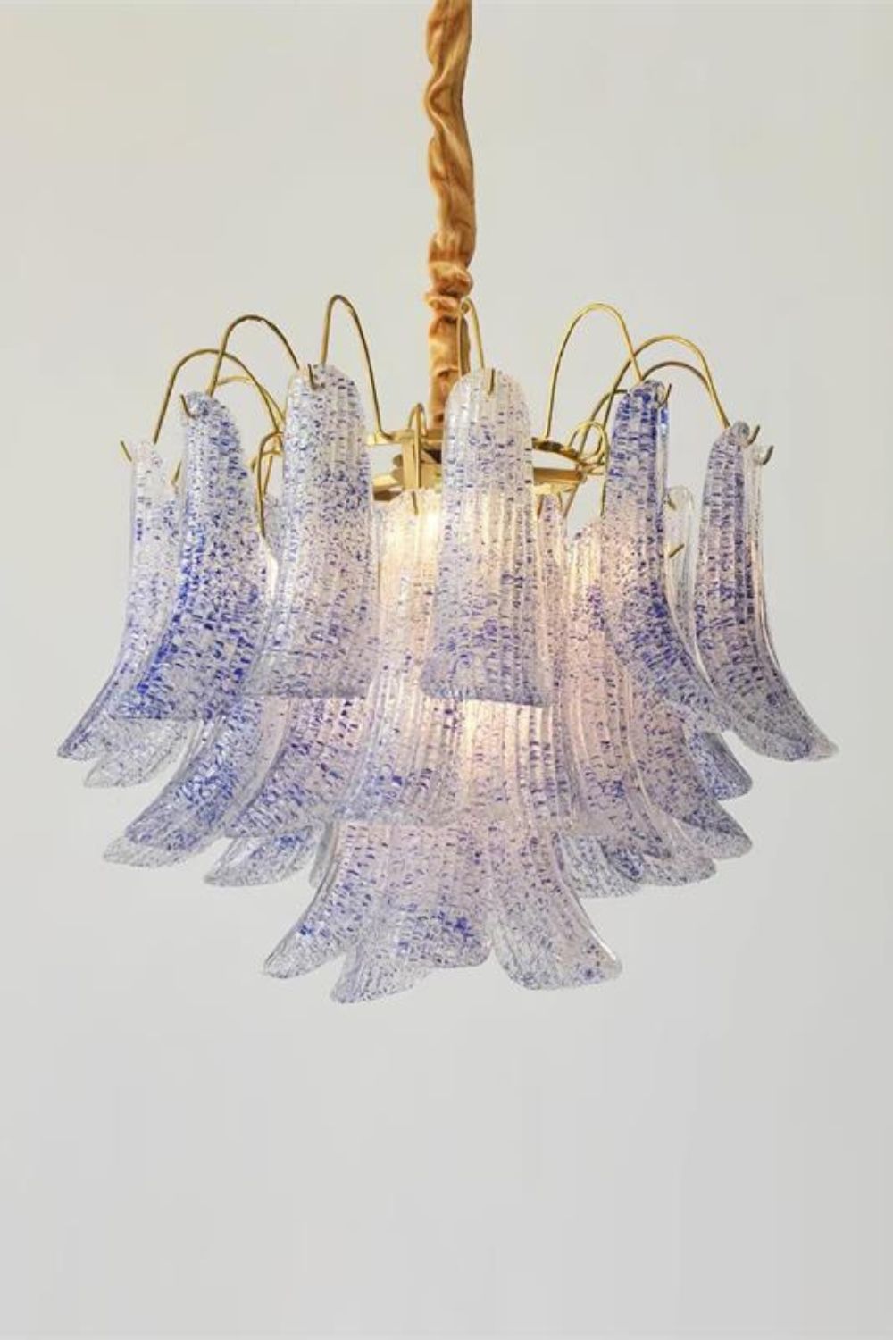Mazzega Art Petal Stained Glass Chandelier - view 4 | vexalamps