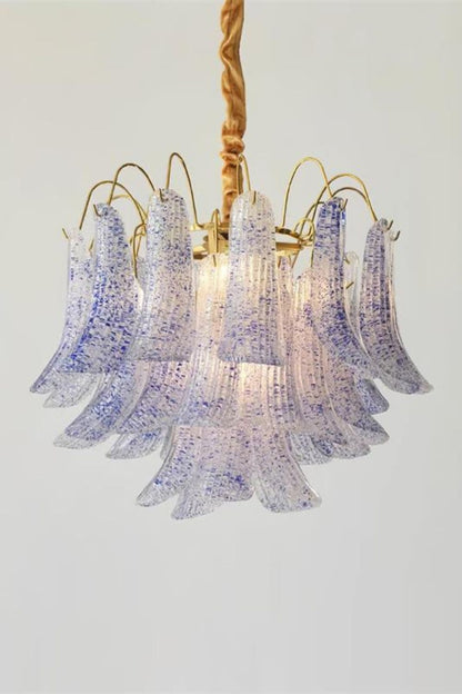 Mazzega Art Petal Stained Glass Chandelier - view 4 | vexalamps