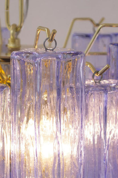 Vintage Art Blue-Purple Glass Tube Chandelier - view 9 | vexalamps