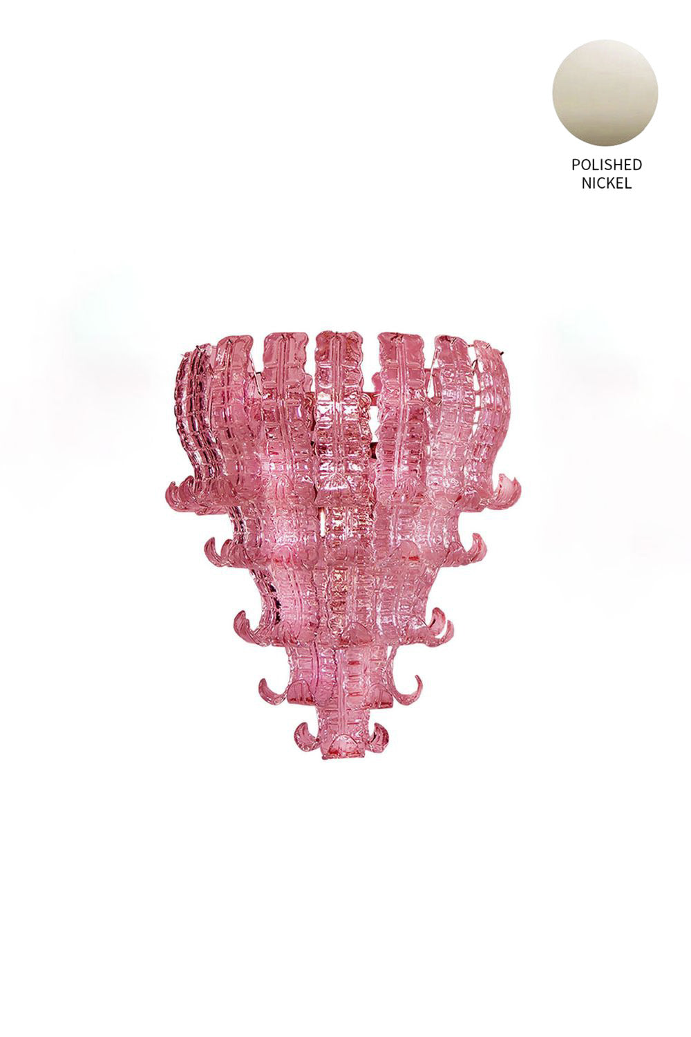 Art pink glass Felci chandelier - view 12 | vexalamps