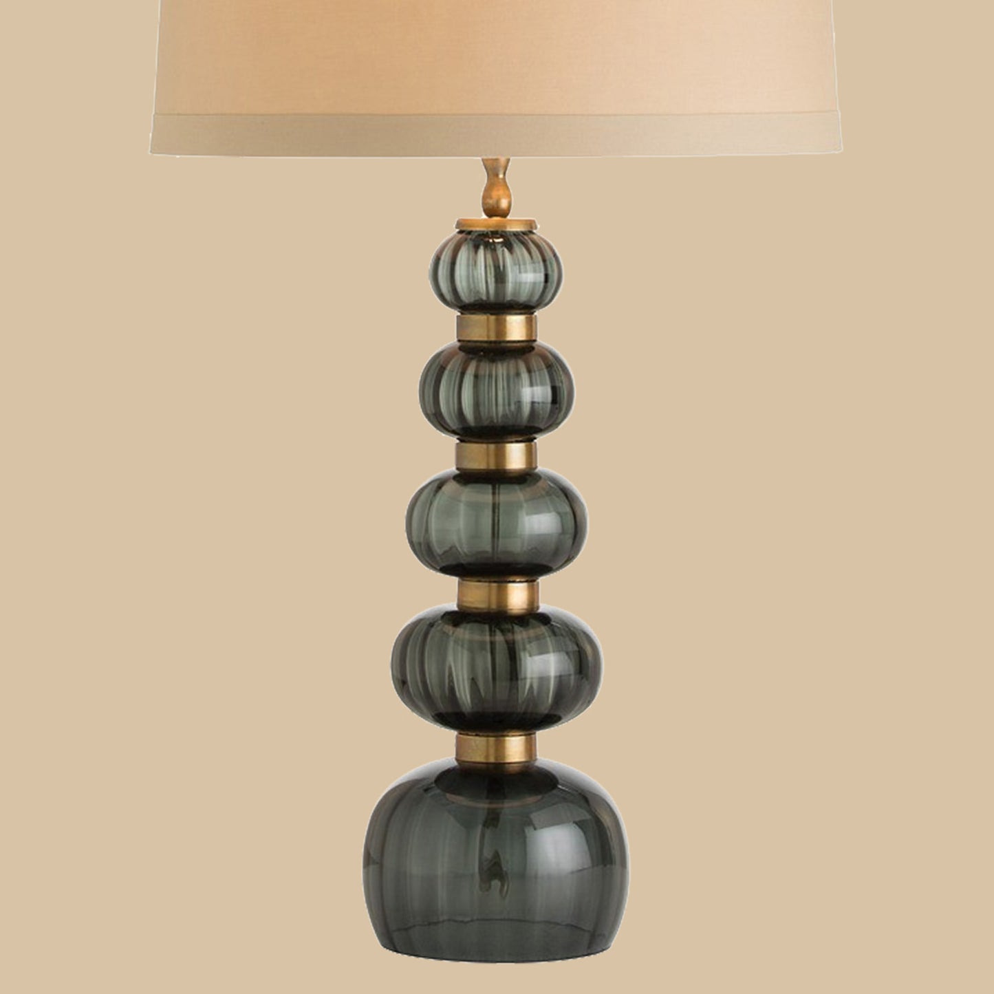 Smoky Glass Stacked Table Lamp