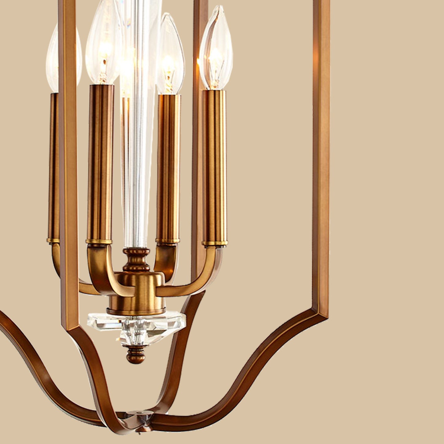 Modern Open Frame Lantern Chandelier