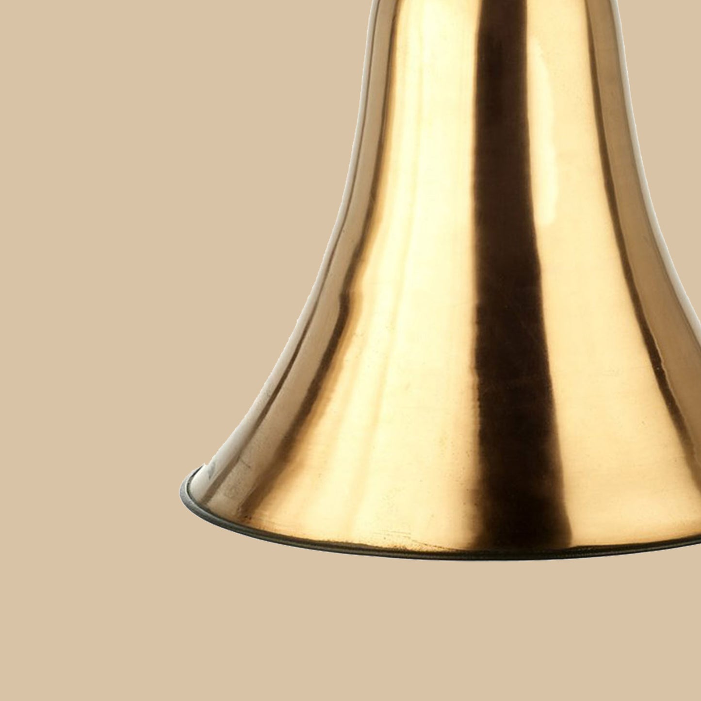 Bell-Shaped Brass Pendant Light