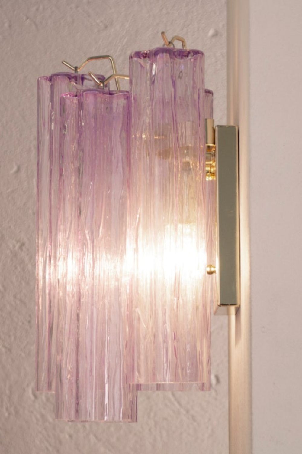 Handcrafted Art Violet Glass Wall Lamp - view 3 | vexalamps