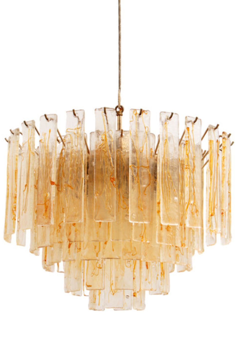 Amber Art Glass Tiered Chandelier - view 4 | vexalamps
