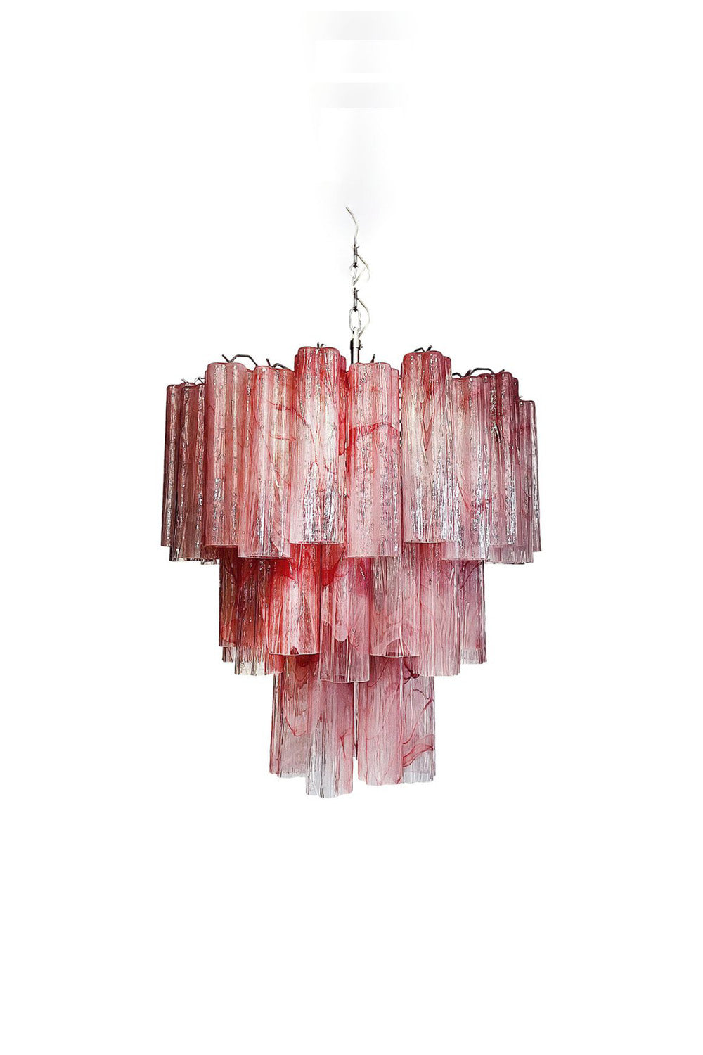 Ruby Glow Art Three-Tier Glass Chandelier | vexalamps