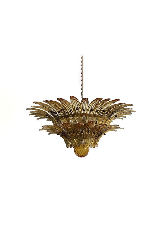 Amber Art Glass Palmette  Chandelier | vexalamps