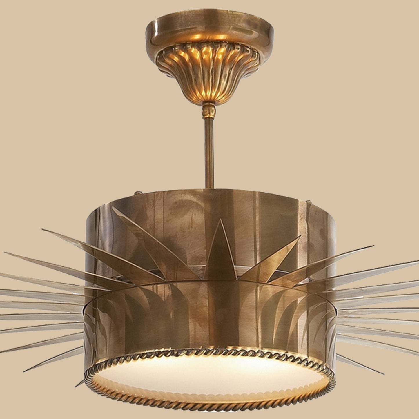 Modern Sunburst Semi Flush Mount Ceiling Light