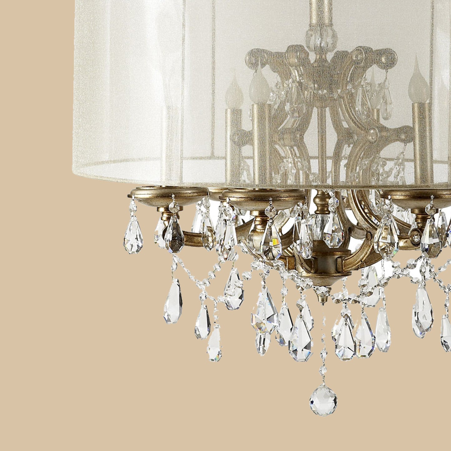 Crystal Drum Shade Chandelier