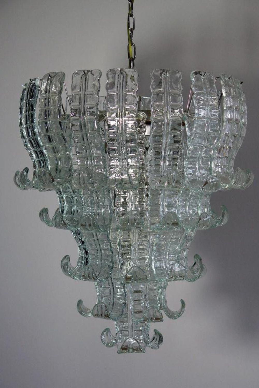 1970s Felci-Style Art Glass Tiered Chandelier - view 6 | vexalamps