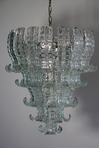 1970s Felci-Style Art Glass Tiered Chandelier - view 6 | vexalamps
