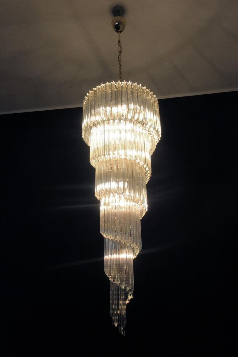 Venini Art Spiral Crystal Chandelier - view 2 | vexalamps