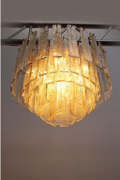 Amber Art Glass Tiered Chandelier - view 3 | vexalamps