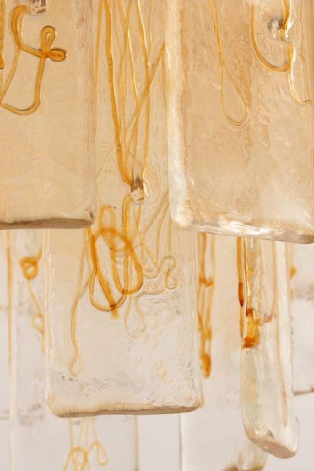 Amber Art Glass Tiered Chandelier - view 13 | vexalamps