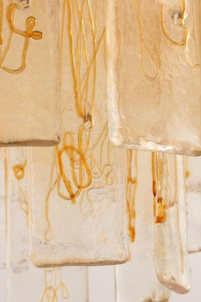Amber Art Glass Tiered Chandelier - view 13 | vexalamps