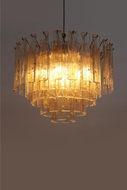 Amber Art Glass Tiered Chandelier - view 2 | vexalamps