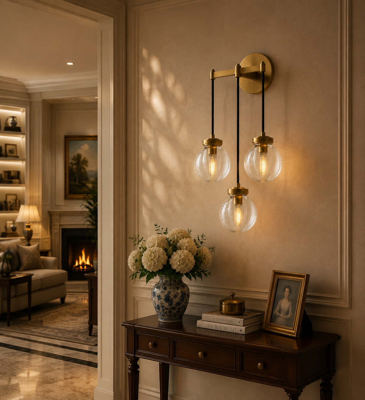 Pearly Triple Sconce