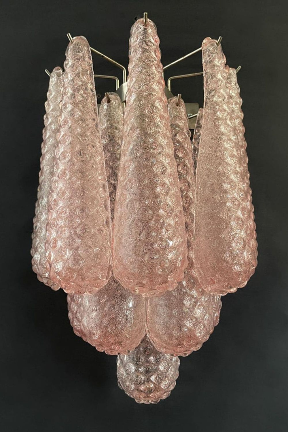 1970s Pink Art Glass Petal Wall Lamp - view 5 | vexalamps
