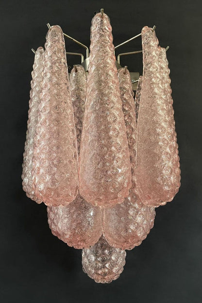 1970s Pink Art Glass Petal Wall Lamp - view 5 | vexalamps