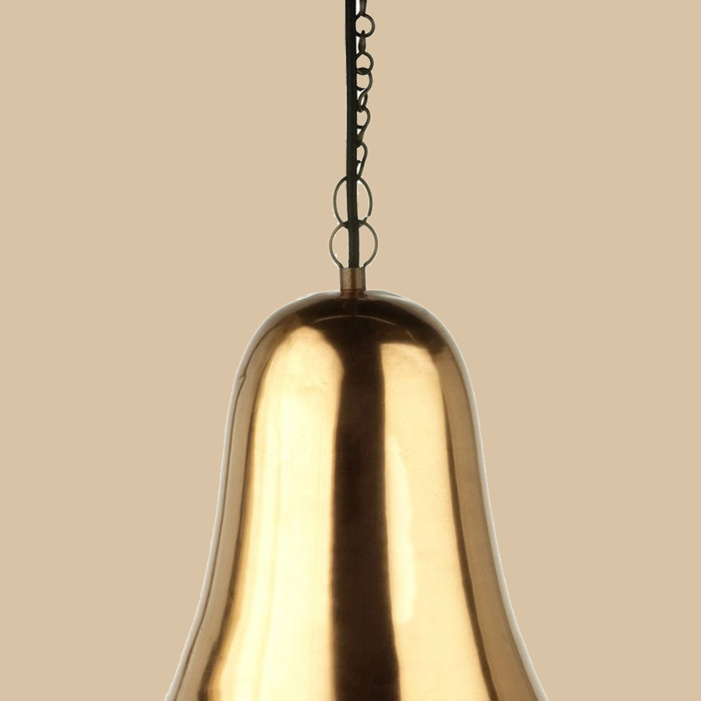 Bell-Shaped Brass Pendant Light