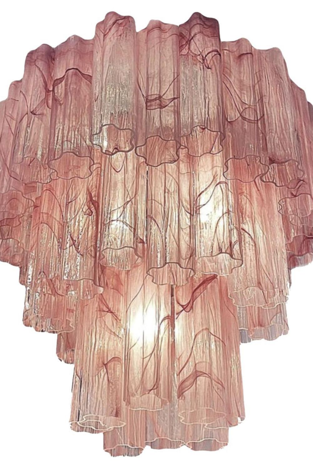 Ruby Glow Art Three-Tier Glass Chandelier - view 14 | vexalamps
