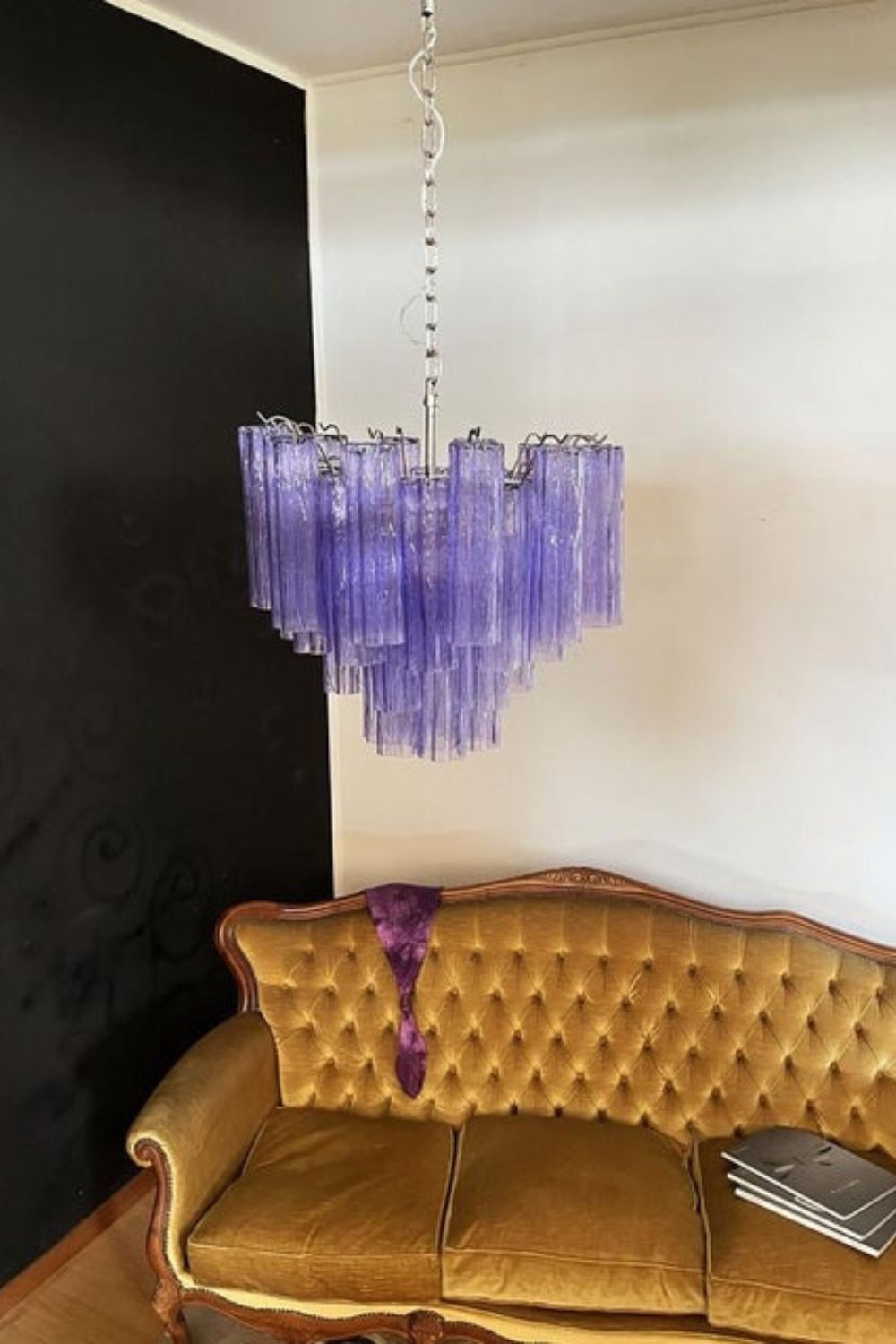 Amethyst Art Glass Pendant Chandelier - view 6 | vexalamps