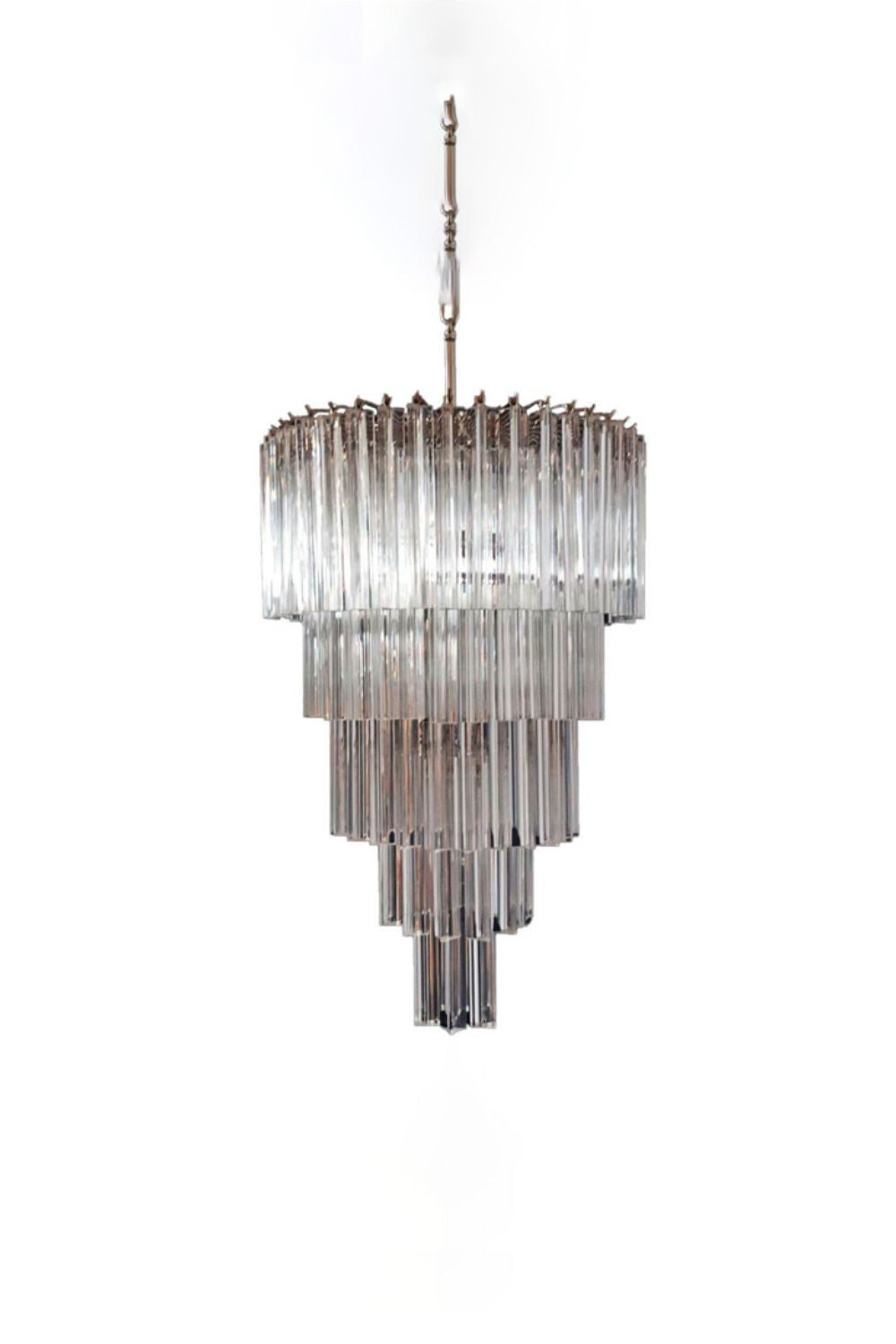 Transparent Art Glass Prism Tiered Chandelier | vexalamps