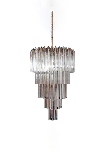 Transparent Art Glass Prism Tiered Chandelier | vexalamps